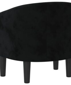 Fauteuil Cabriolet Noir Velours avec Accoudoirs