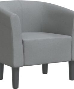 Fauteuil Cabriolet Rembourré Gris Clair