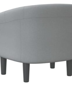 Fauteuil Cabriolet Rembourré Gris Clair