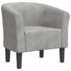 Fauteuil cabriolet velours gris clair