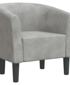 Fauteuil cabriolet velours gris clair