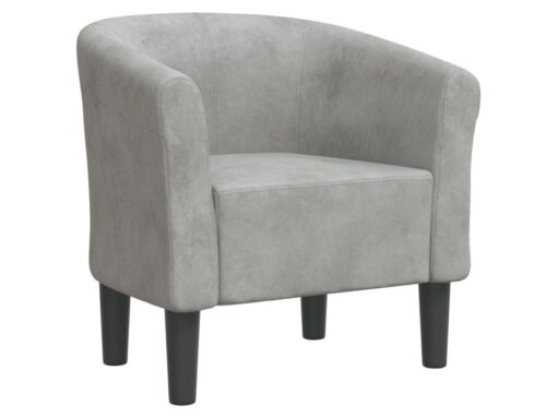 Fauteuil cabriolet velours gris clair