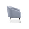 Fauteuil cabriolet velours gris pieds métal