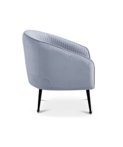 Fauteuil cabriolet velours gris pieds métal