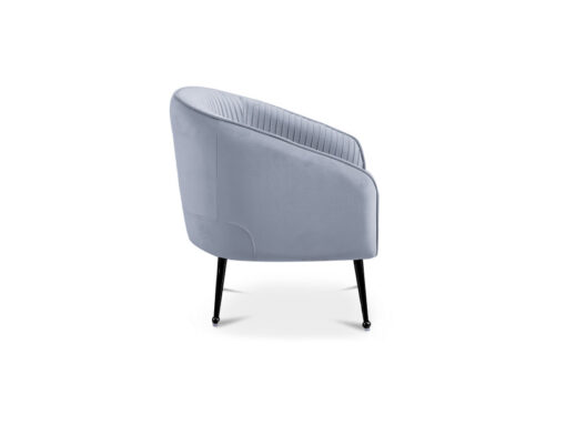 Fauteuil cabriolet velours gris pieds métal