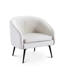 Fauteuil cabriolet velours plissé beige