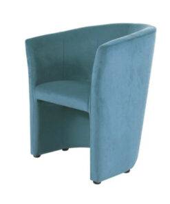 Fauteuil cabriolet velours turquoise