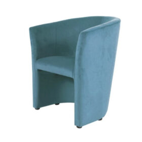 Fauteuil cabriolet velours turquoise