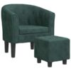 Fauteuil cabriolet velours vert foncé