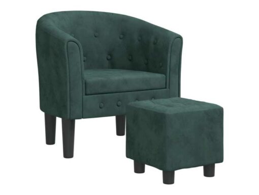 Fauteuil cabriolet velours vert foncé