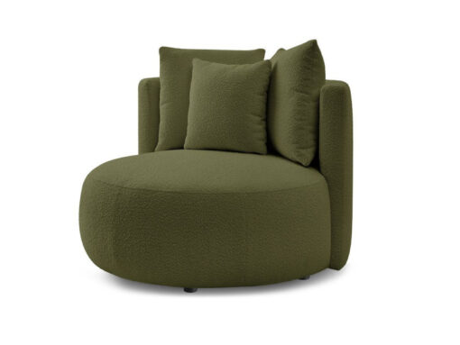 Fauteuil César tissu bouclette vert Bobochic