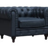 Fauteuil Chesterfield Aliza noir 111 x 82 cm