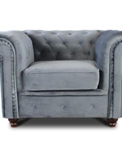 Fauteuil Chesterfield Asti - Glamour Gris