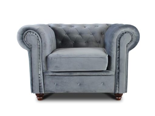 Fauteuil Chesterfield Asti - Glamour Gris