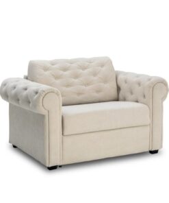 Fauteuil Chesterfield convertible 70cm écru