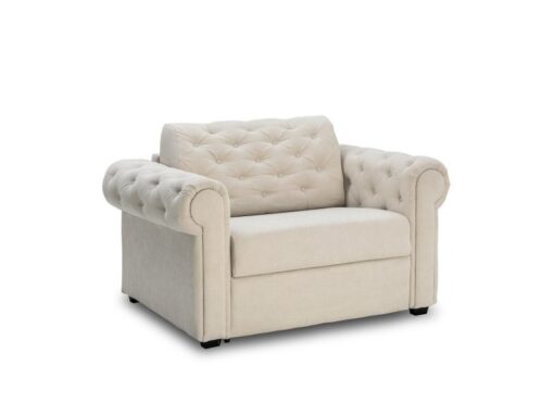 Fauteuil Chesterfield convertible 70cm écru