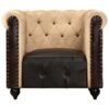 Fauteuil Chesterfield cuir marron