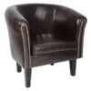 Fauteuil Chesterfield en simili cuir marron