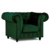 Fauteuil Chesterfield en velours vert