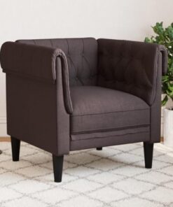 Fauteuil Chesterfield Marron foncé vidaXL