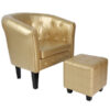 Fauteuil Chesterfield Miadomodo avec repose-pied