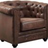 Fauteuil Chesterfield Microfibre Aspect Cuir