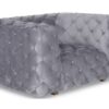 Fauteuil Chesterfield Sarno Velours Gris