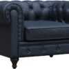 Fauteuil Chesterfield Simili Cuir Noir