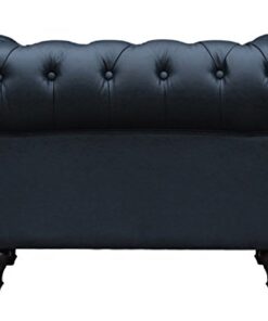 Fauteuil Chesterfield Simili Cuir Noir