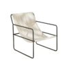 Fauteuil chilienne bouclette unie style rétro 76x63x77 cm aujourd'hui