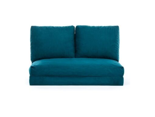 Fauteuil convertible 2 places velours bleu