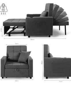 Fauteuil Convertible 3en1 Tommy avec Accoudoirs