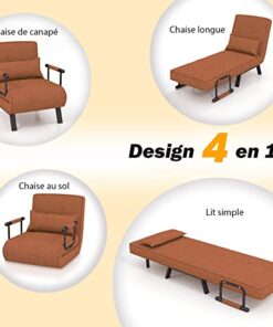 Fauteuil Convertible 4-en-1 avec Dossier Réglable