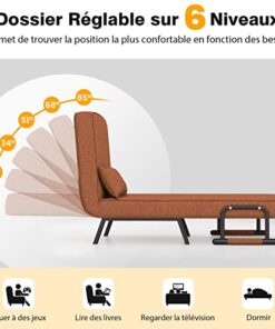 Fauteuil Convertible 4-en-1 avec Dossier Réglable