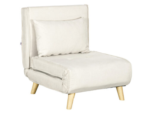 Fauteuil convertible scandinave 1 place beige