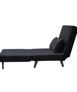 Fauteuil convertible velours noir une place