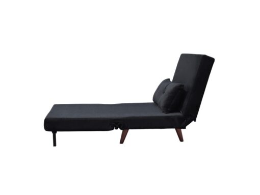 Fauteuil convertible velours noir une place