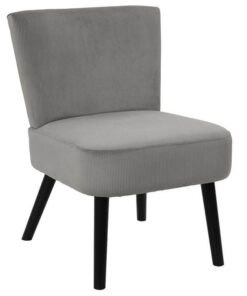 Fauteuil crapaud velours côtelé gris