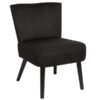 Fauteuil crapaud velours côtelé noir Konae