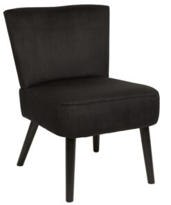 Fauteuil crapaud velours côtelé noir Konae