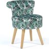 Fauteuil Crapaud Velours Motif Jungle