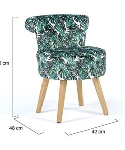 Fauteuil Crapaud Velours Motif Jungle