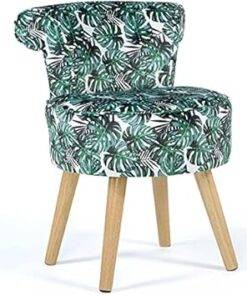 Fauteuil Crapaud Velours Motif Jungle