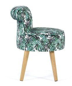 Fauteuil Crapaud Velours Motif Jungle