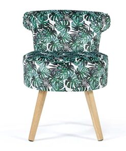 Fauteuil Crapaud Velours Motif Jungle