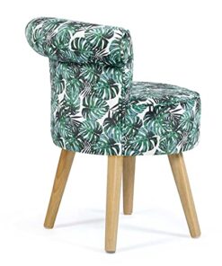 Fauteuil Crapaud Velours Motif Jungle