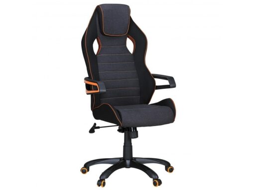 Fauteuil de bureau ergonomique design en tissu Finebuy | Chaise pivotante confortable pour gamer avec accoudoirs | Siège PC racing supportant jusqu'à 120 kg