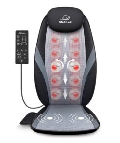 Fauteuil de Massage Shiatsu Chauffant Snailax pour le Dos - Relaxation et Pétrissage à Domicile ou au Bureau