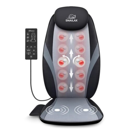 Fauteuil de Massage Shiatsu Chauffant Snailax pour le Dos - Relaxation et Pétrissage à Domicile ou au Bureau