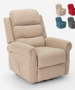 Fauteuil de relaxation électrique avec massage et chaleur à roulettes Victoria - beige